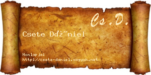 Csete Dániel névjegykártya