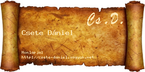 Csete Dániel névjegykártya